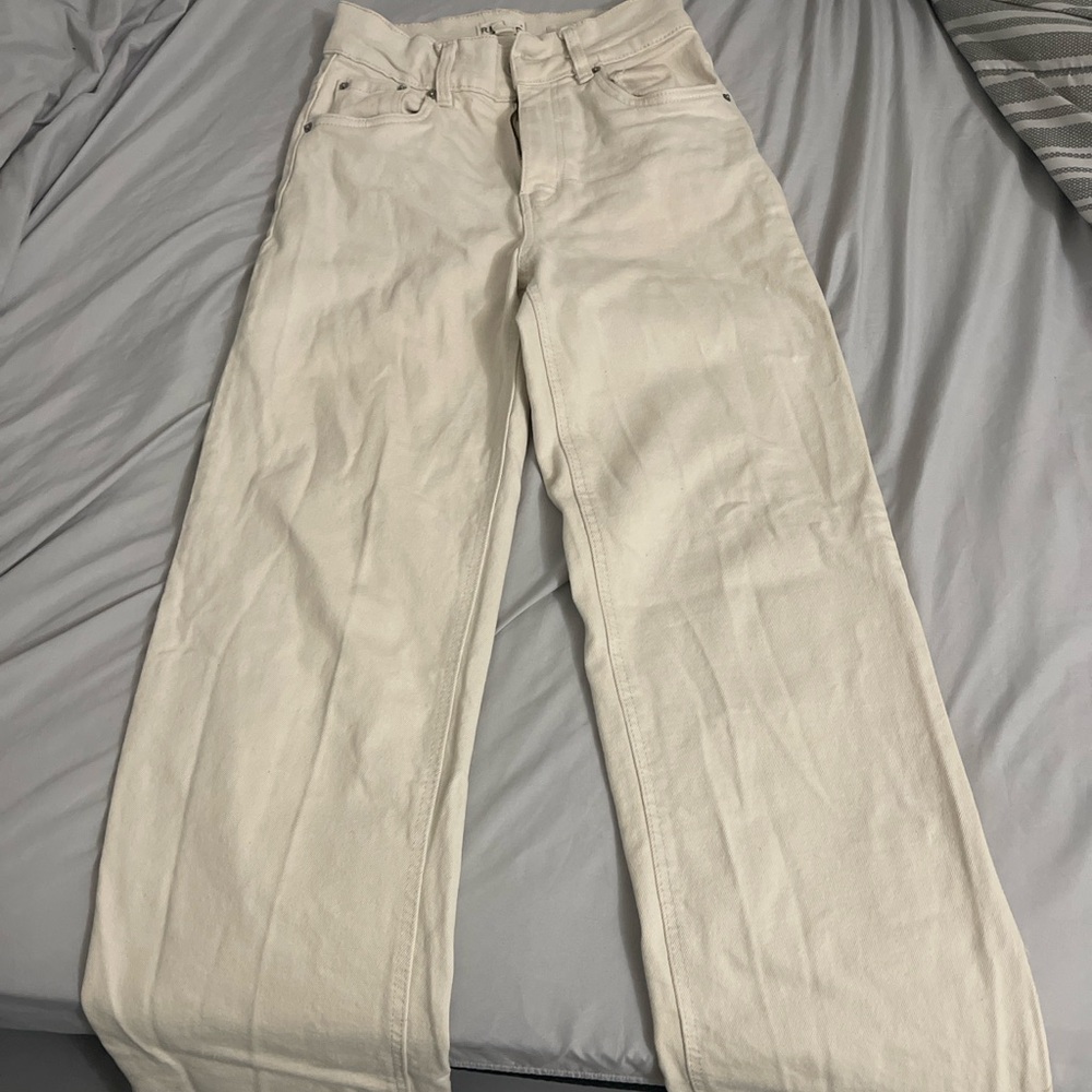 Wide leg denim pants